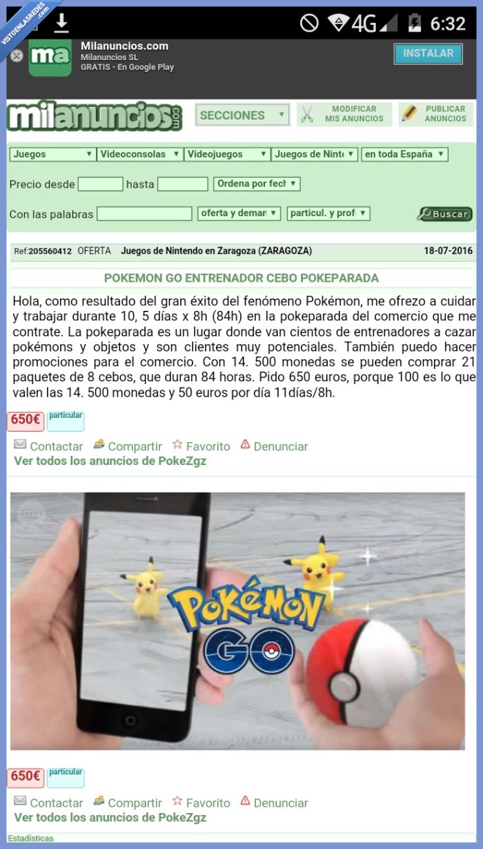 pokémon go,milanuncios,trabajo,empleo,wtf