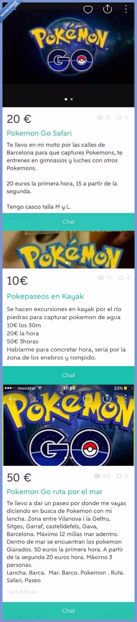 wallapop,trabajo,ofertas,pokémon GO