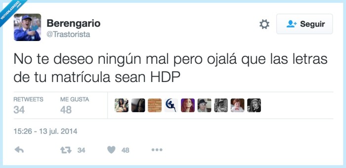 mal,desear,matrícula