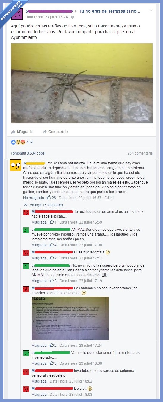 araña,can roca,facebook,animal,invertebrado,y encima termina diciendo: dejalo...