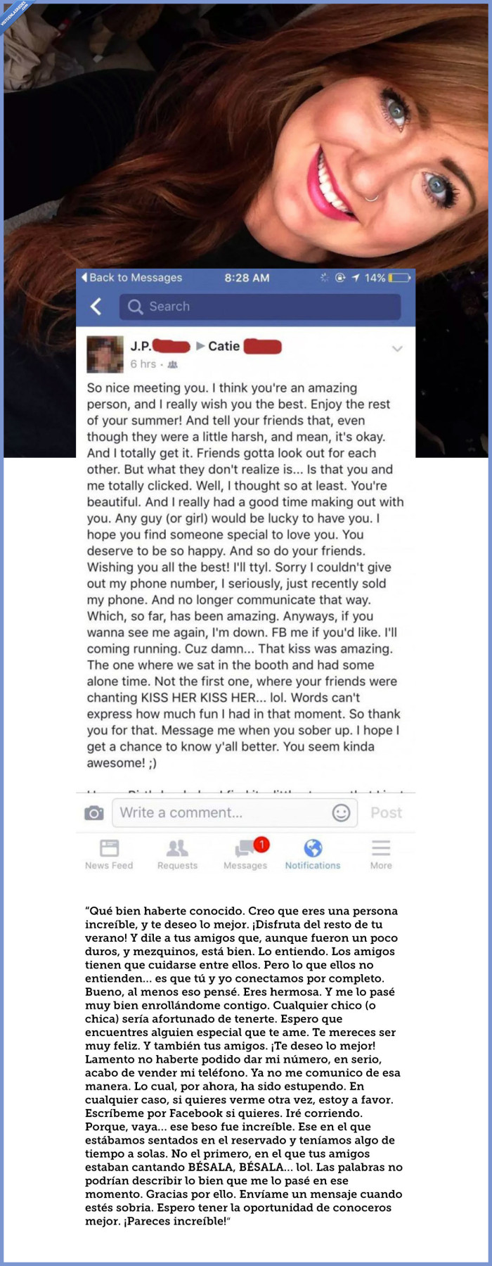 enrollarse,sobria,mensaje,muro de facebook