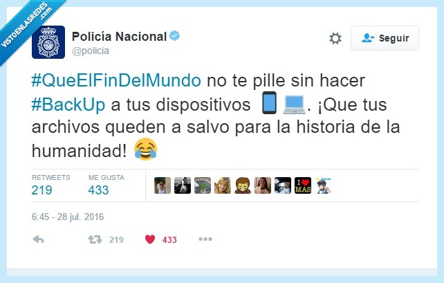 policia,twiiter,fin del mundo