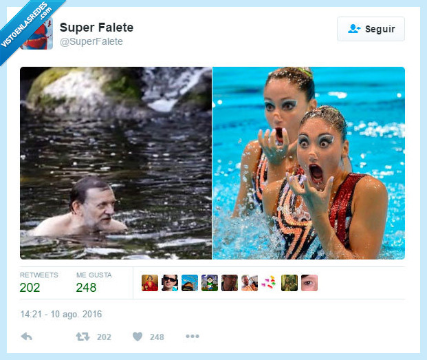 Mariano Rajoy,nadadora,natacion,sincronizada,sorpresa