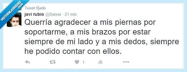 agradecer,piernas,soportarme,dedos