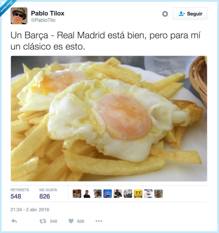 clásico,huevo,patatas,huevos rotos,barça,real madrid