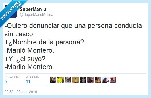 mariló montero,denunciar,casco