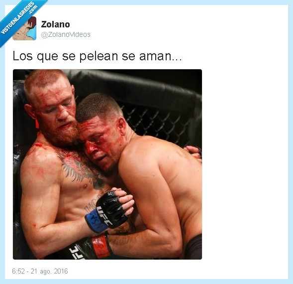 Conor McGregor,Nate Diaz,ufc,amor,pelean,desean