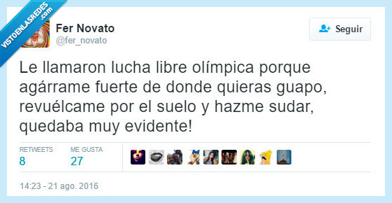 llamar,lucha,libre,olimpica,jjoo,juegos olimpicos,revuelcame,revolcar,suelo,sudar,evidente