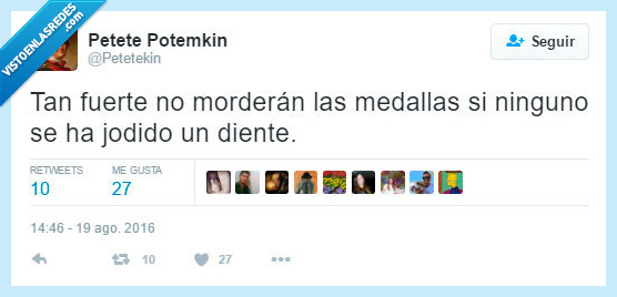 medalla,juegos,olimpicos,olimpiadas,jjoo,morder,fuerte,diente