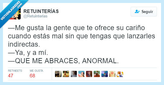 gusta,gente,ofrecer,abrazo,indirecta,anormal,abrazar