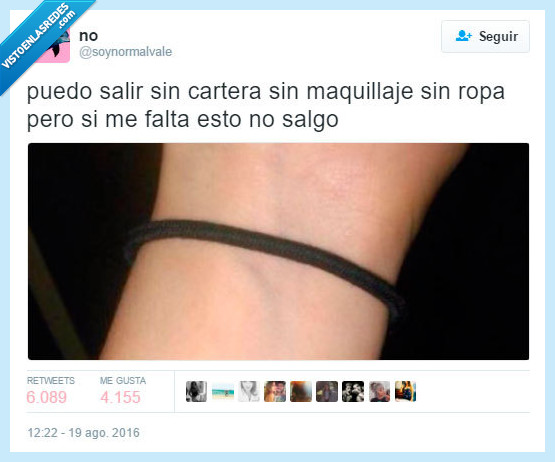 coleta,coletero,llevar,muñeca,goma,salir,maquillaje,cartera