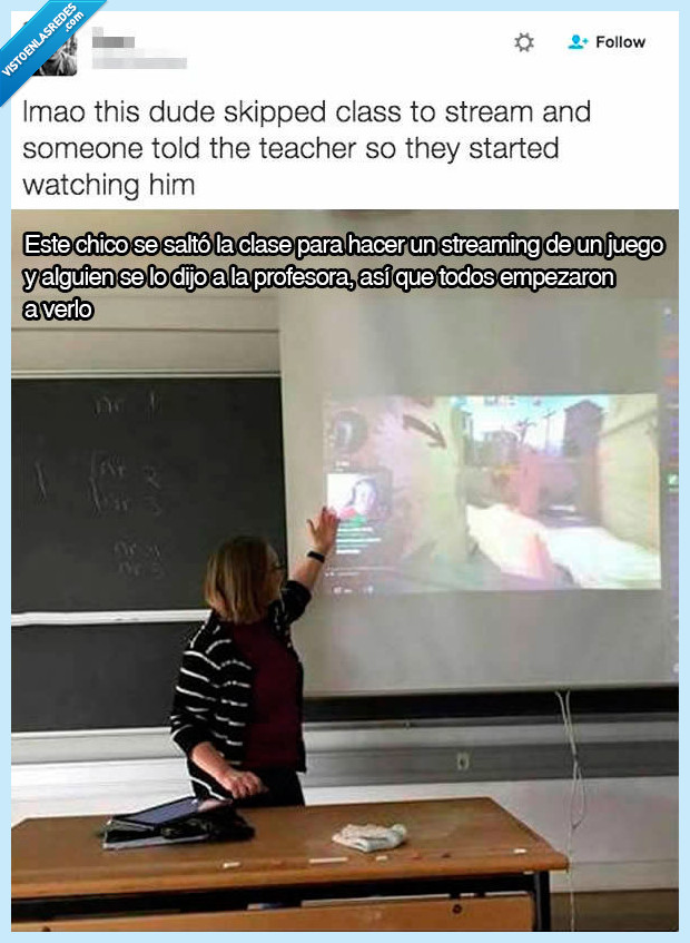 streaming,niño,videojuego,profesora,pillar,pillada,clase,alumno