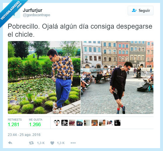 pobrecillo,despegar,pose,chicle,suelo,posición