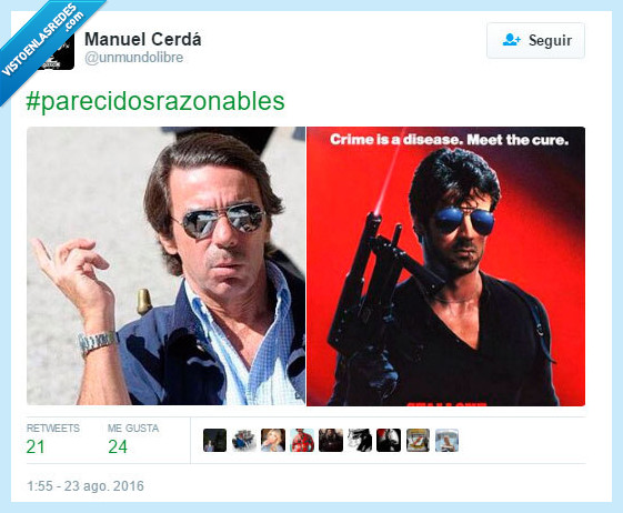 jose maria aznar,aznar,sylvester stallone,parecido,razonable