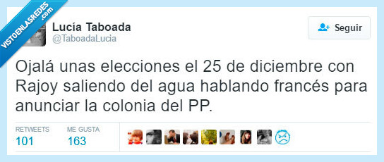 ojalá,elecciones,25,diciembre,rajoy,saliendo,salir,agua,hablar,frances,colonia,pp,navidad