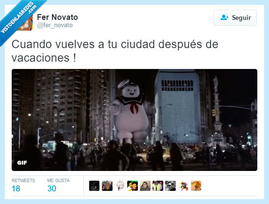 volver,ciudad,despues,vacaciones,los cazafantasmas,gordura,llenar,gordo,muñeco,dieta