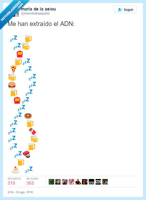 adn,dormir,cerveza,chocolate,donut,rosquilla,sushi