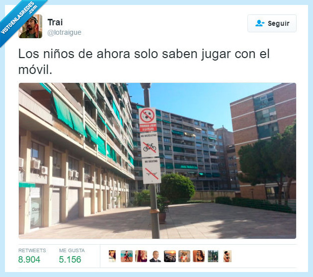 niños,ahora,solo,jugar,movil,prohibido,prohibicion,bicicleta,skate,pelota