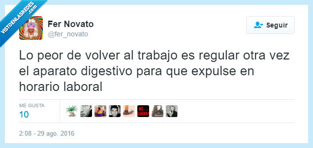 regular,cuerpo,digestion,baño,lavabo,vacaciones,trabajo,horario,laboral