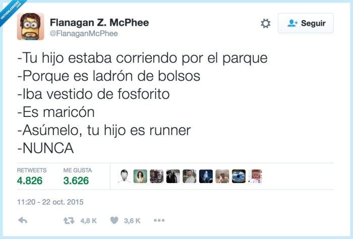runner,hijo,vergüenza
