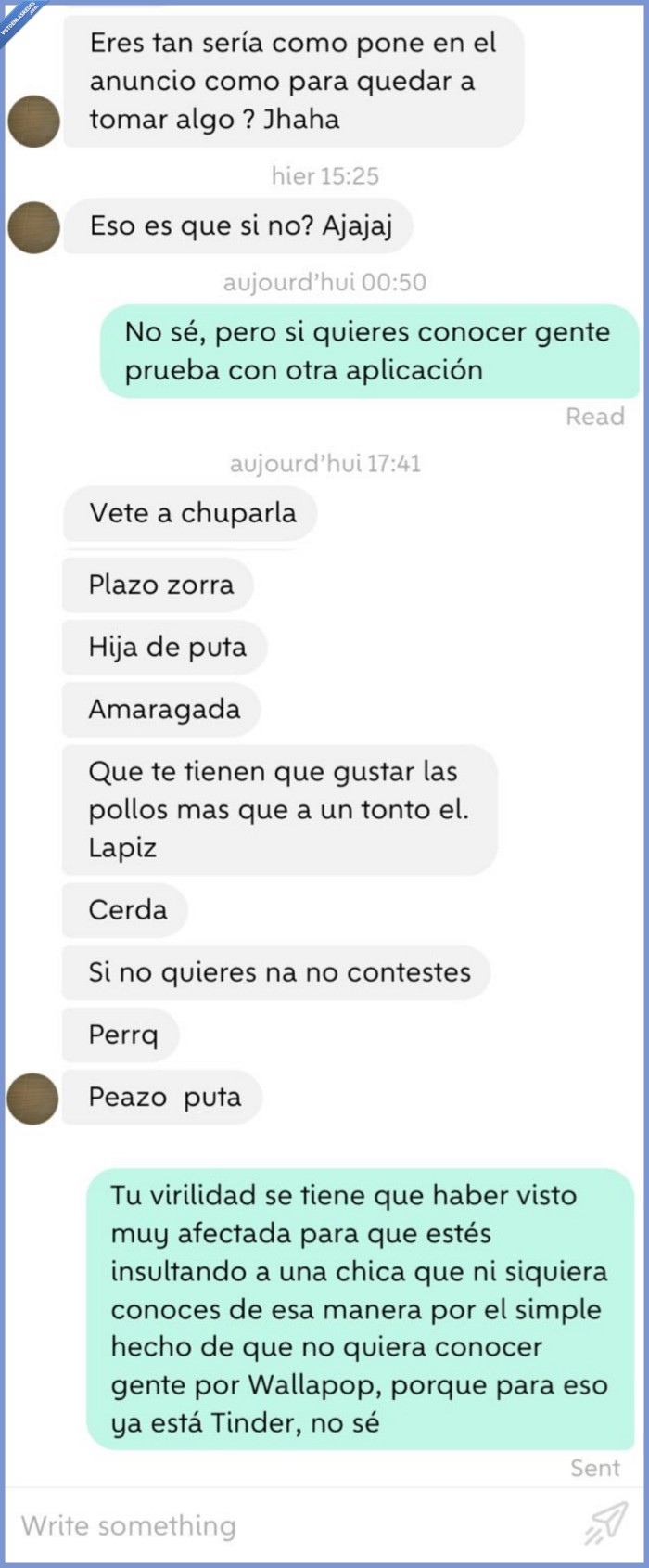 wallapop,desplante,malhumor