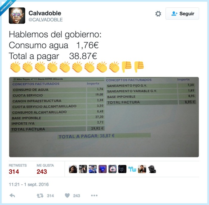 factura,agua,impuestos