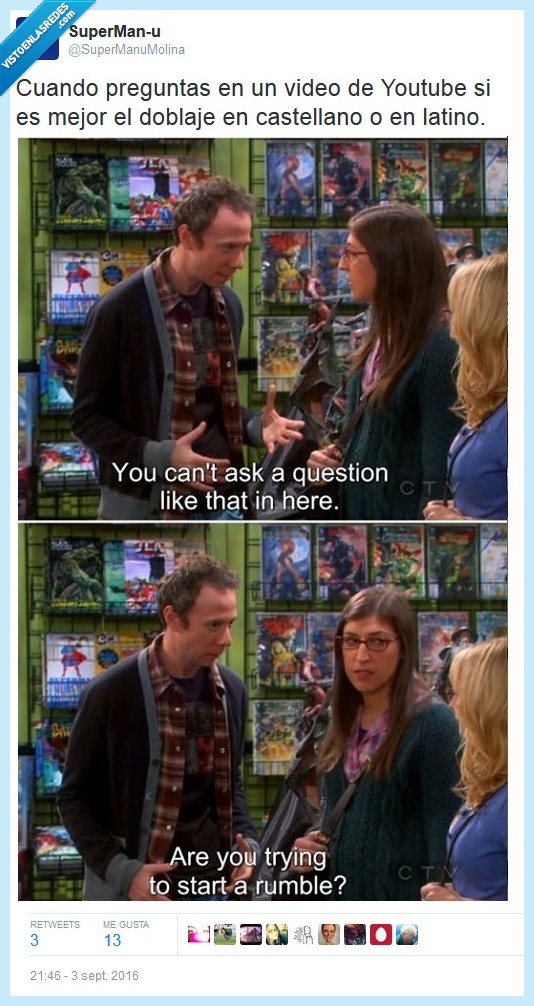 the big bang theory,stuart,pelea,youtube,doblaje,castellano,latino