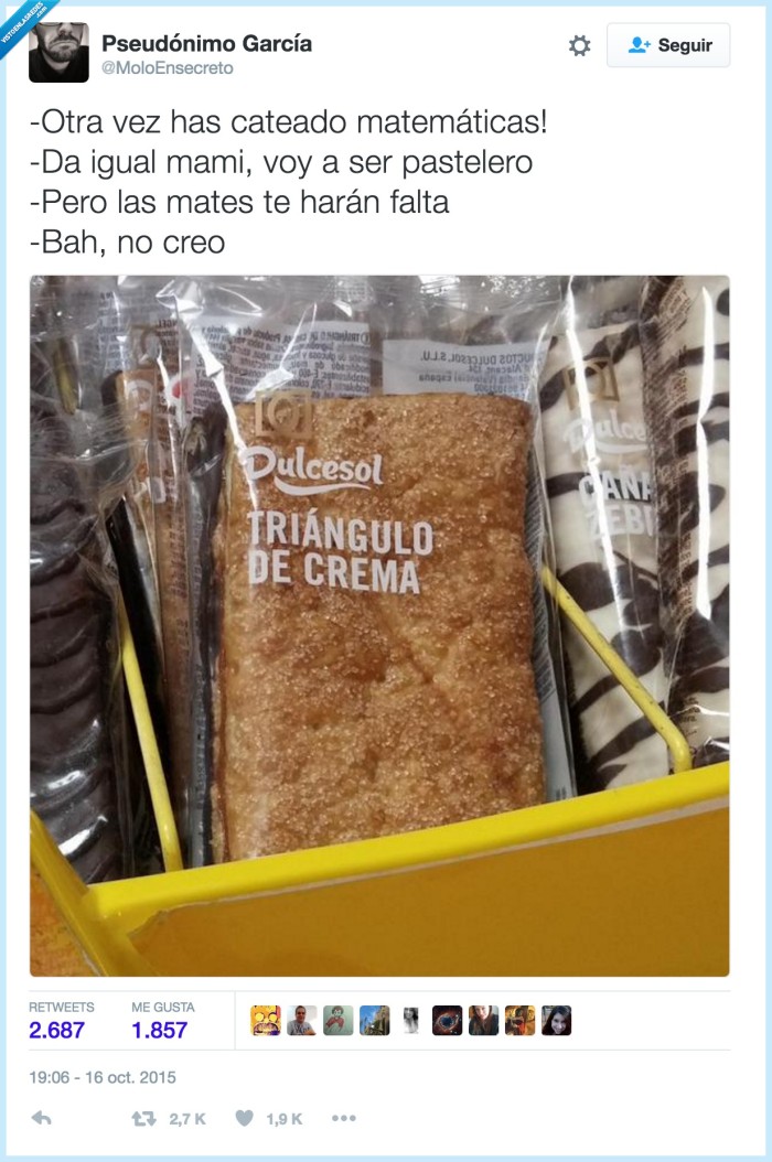 tri&aacute;ngulo,crema,pasteler&iacute;a,matem&aacute;ticas