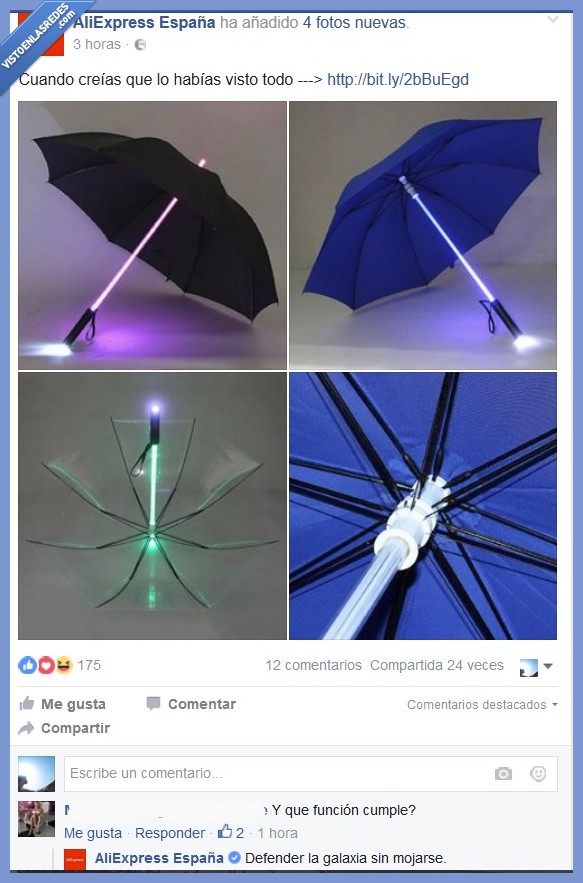 Aliexpress,star wars,que la fuerza te acompañe,paraguas