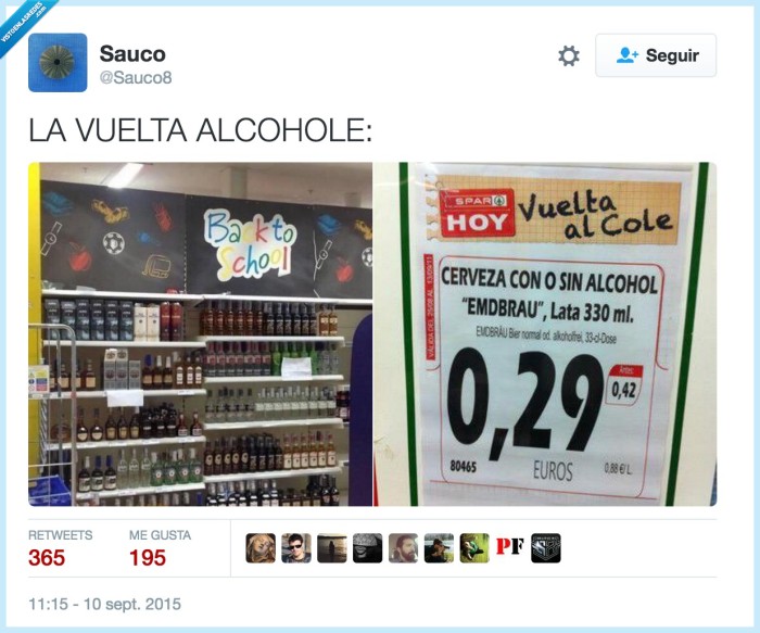 vuelta al cole,cole,alcohol