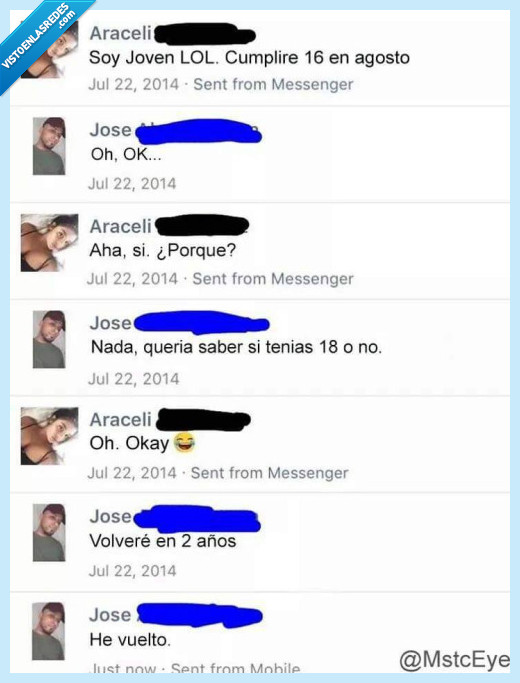 jose,volver,edad,mayor de edad,18,16