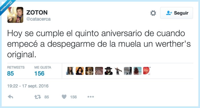 muela,werther's original,caramelos,pegados