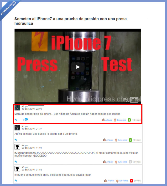 iphone,iphone7,destrozar,prensa hidr&aacute;ulica,&aacute;frica