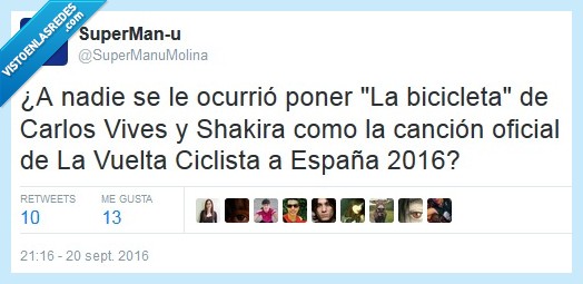 bicileta,canción,vuelta ciclista a españa,shakira,carlos vives