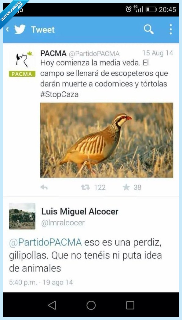 pacma,perdiz,fail