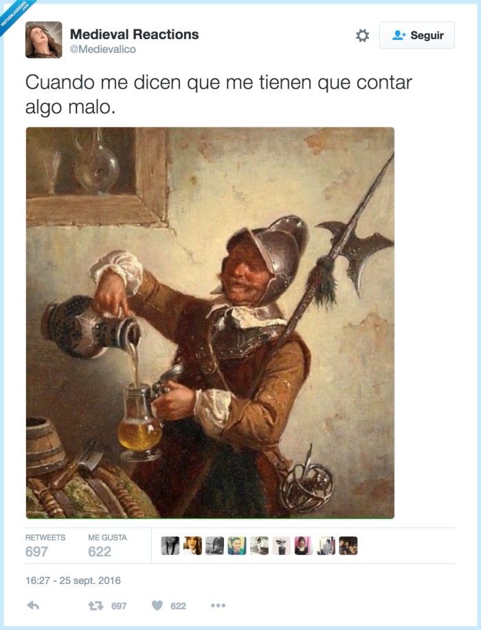 contar algo malo,beber