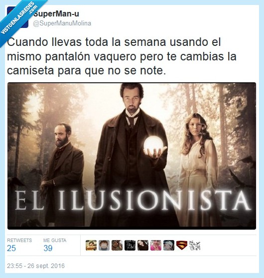 el ilusionista,vaquero,camiseta,cambiar