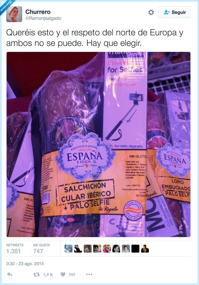 salchichón,palo selfie