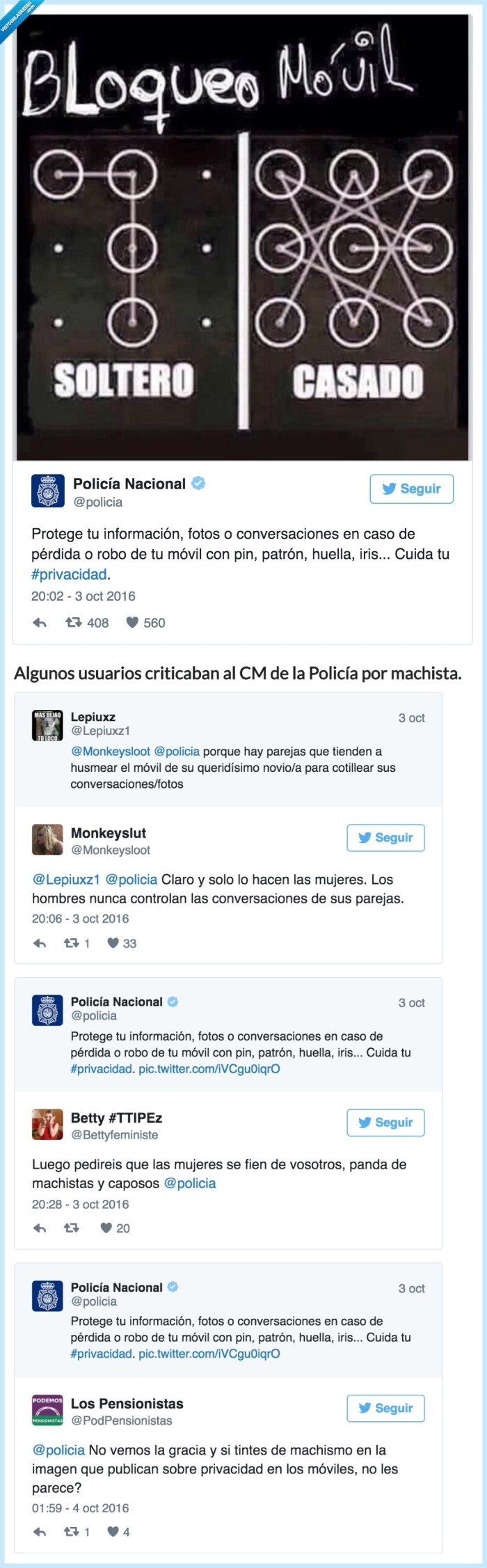 machismo,desbloquear,móvil,no hay pa tanto,policia