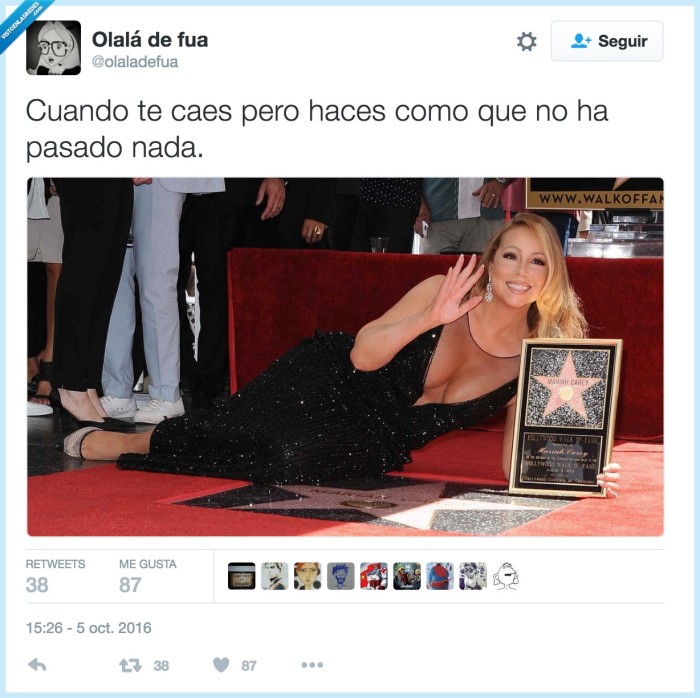 caída,paseo de la fama,estrella