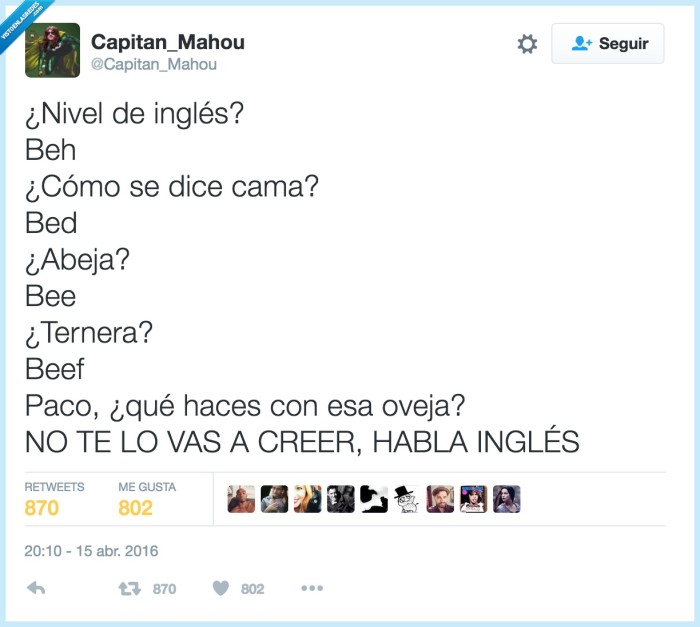 oveja,ingles,idiomas