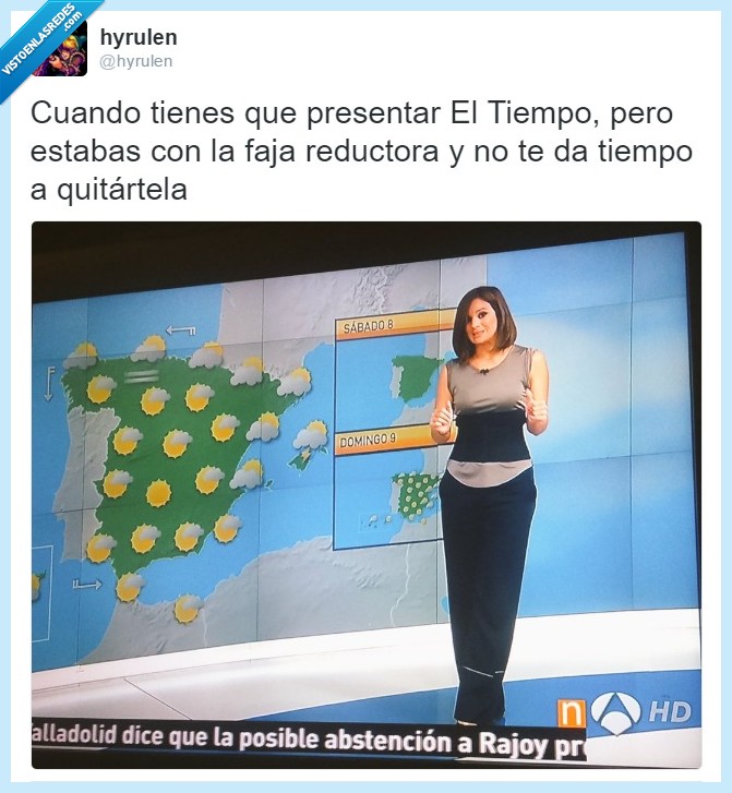 el tiempo,antena 3,presentadora,faja