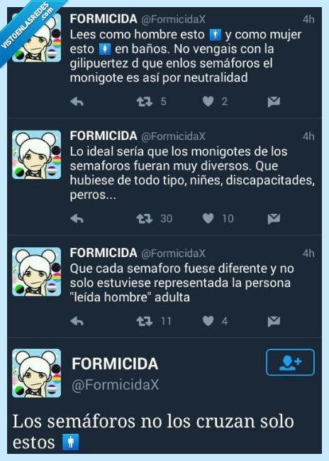 problemas del primer mundo,semáforo,machista