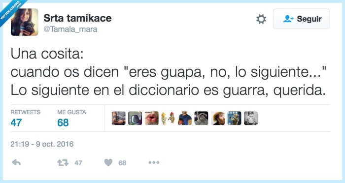 guapa,siguiente,diccionario