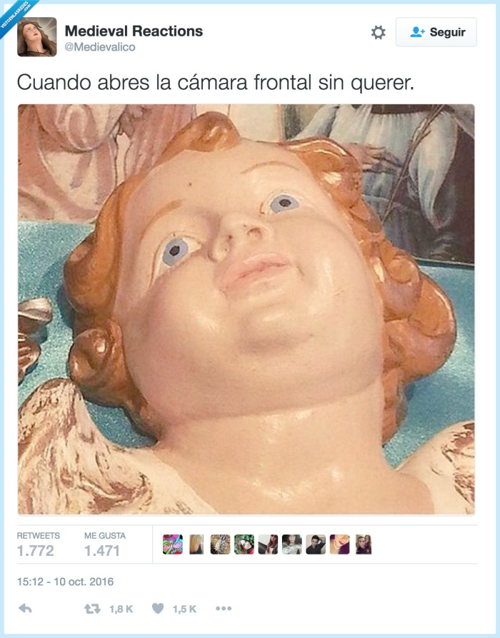 cámara frontal,selfie,sin querer