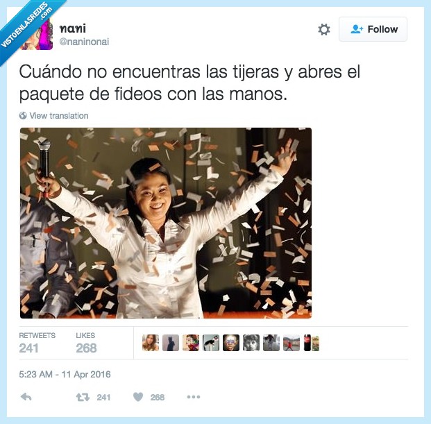 fideos,tijeras,abrir