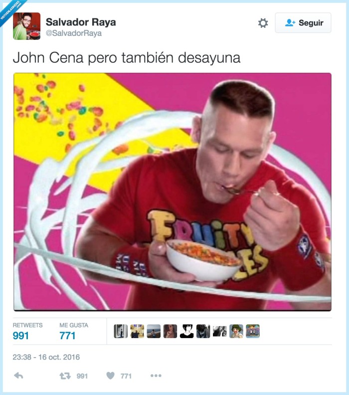 john cena,desayunar,cereales
