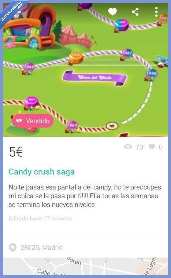 candy crush,videojuegos,wallapop