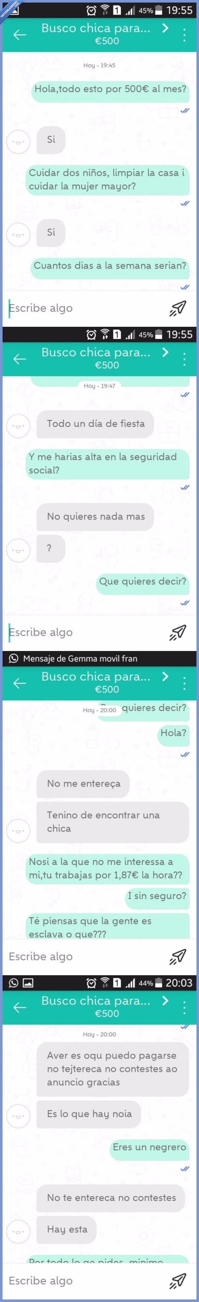 oferta de trabajo,esclavitud,negrero