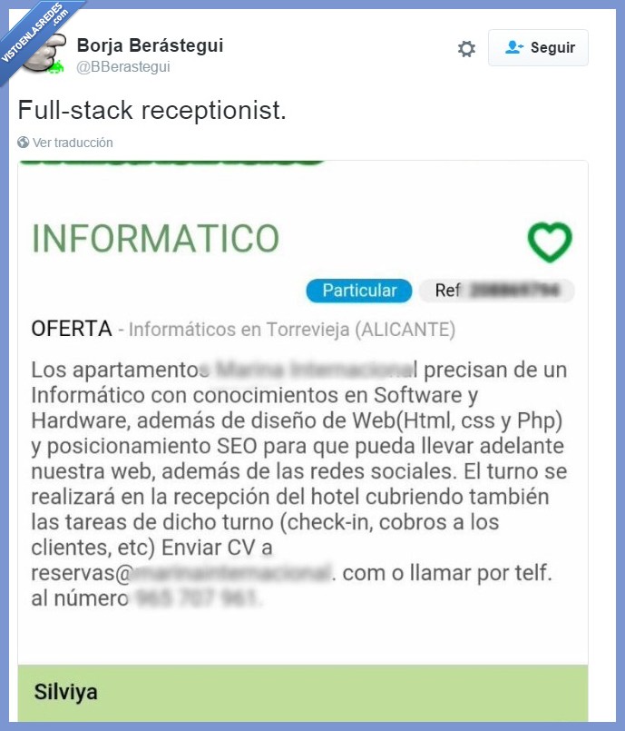 ofertas de trabajo,informático,recepcionista